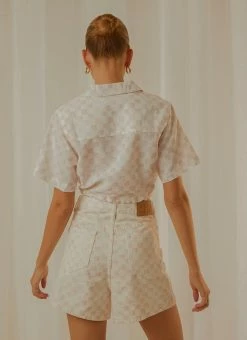 Cools Club Safari Tie Top - Pink Checker -Peppermayo Shop d4cfc584bc704266af84998f07db3b72