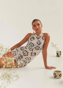 Silk X Peppermayo Mould Me Mesh Mini Dress - Glazed Floral -Peppermayo Shop d6fe68a39a554b0ebcc67d8bfcaf6649