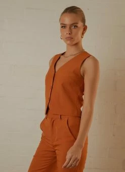 Peppermayo Exclusive Tess Suit Vest - Terracotta