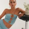 Silk X Peppermayo Organic Forms Tube Top - Antiqued Aqua