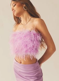 Peppermayo Exclusive The Night Is Ours Feather Crop - Lilac Love