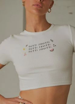 Peppermayo Exclusive Tutti Fruitti Baby Tee - White