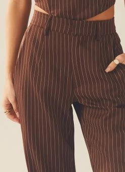 Peppermayo Exclusive Talula Pinstripe Pants - Chocolate -Peppermayo Shop e187d7ab7039402b818820fa0c0bc321
