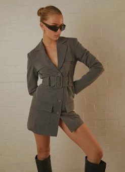 Peppermayo Exclusive Audrina Blazer Dress - Charcoal
