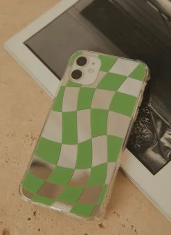 Peppermayo Time Warp IPhone Case - Gren Warp Check -Peppermayo Shop e5bdcd1a8863439182f67df9b014dcd3