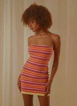 Peppermayo Exclusive Yasmine Knit Mini Dress - Pink Stripe