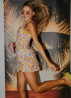 Peppermayo Exclusive Monday Margs Linen Mini Dress - Blooming -Peppermayo Shop e5f410d681f94a8dbd22a1b7f2e468ee