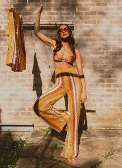 Peppermayo Exclusive Sunfields At Sunset Crochet Pants - Golden Hour Stripe -Peppermayo Shop e60c1a2ff00949cfbc6106e0c78ee76b