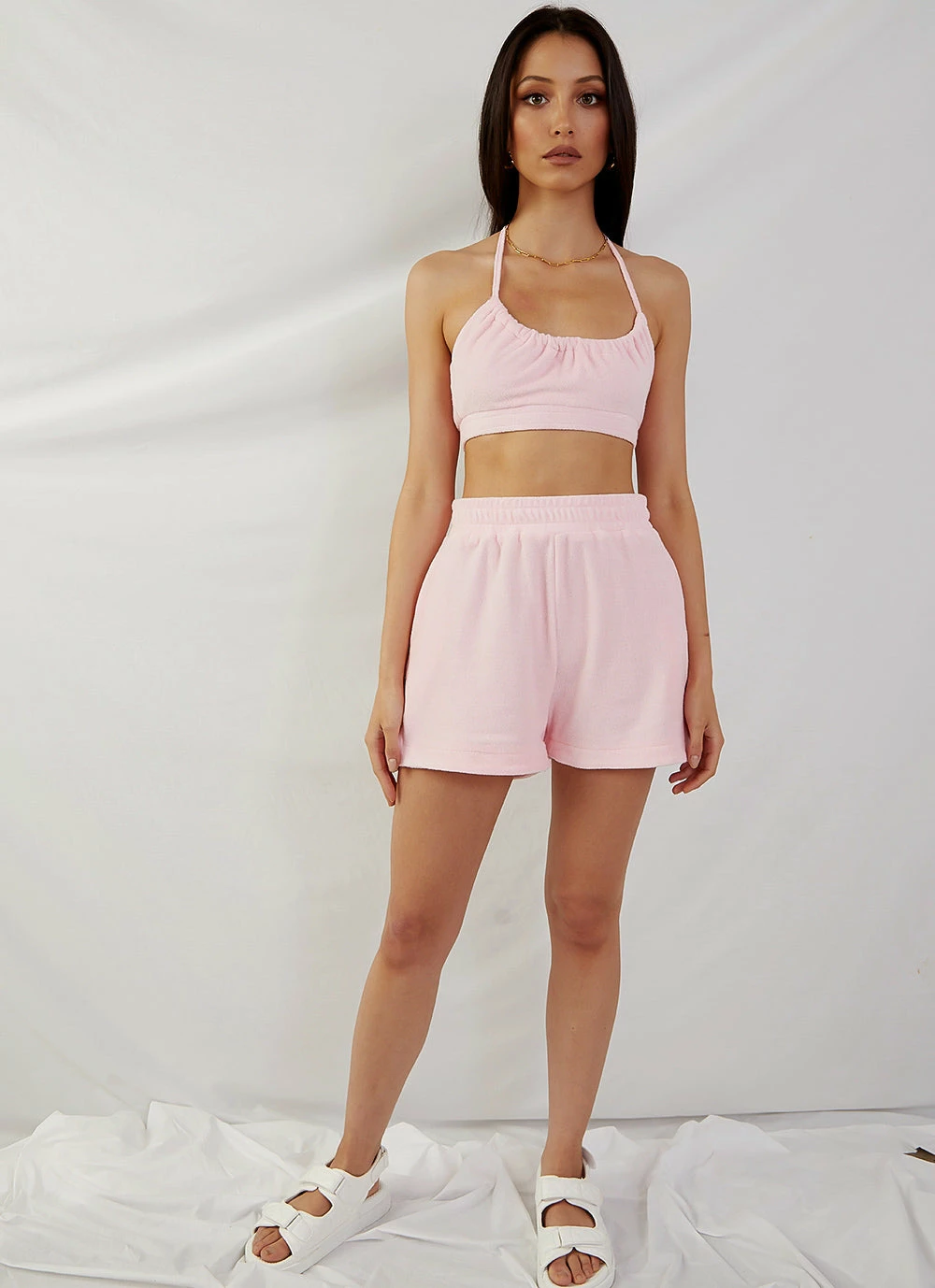 Peppermayo Exclusive Positano Terry Crop - Pink 5 Peppermayo Exclusive Positano Terry Crop - Pink - Image 3