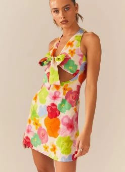 Peppermayo Exclusive Read The Room Linen Mini Dress - Blurred Blossom