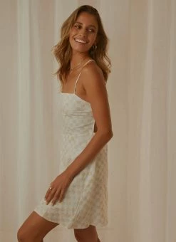 Cools Club 90s Mini Dress - Sand Checker -Peppermayo Shop eafe61aedbab41e7b56e8ab5509a3af5