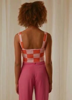 Peppermayo Exclusive Alfresco Nights Bustier Top - Pink Check -Peppermayo Shop ed74d112094c4fbd94fdc1f827a9810f