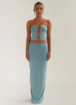 Silk X Peppermayo Organic Forms Tube Top - Antiqued Aqua -Peppermayo Shop edf11b70651c407bbce81615cdeae9dd