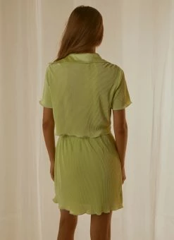 Peppermayo Exclusive Sun Downer Cropped Shirt - Lime Green -Peppermayo Shop f1137b988f8347a5a6f4103729e5f871