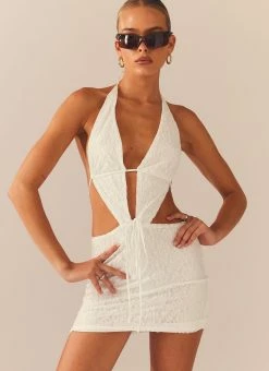 Peppermayo Exclusive Not For The Faint Of Heart Lace Mini Dress - Ivory