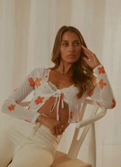 Peppermayo Exclusive Malibu Lovers Tie Top - Mango Blossom