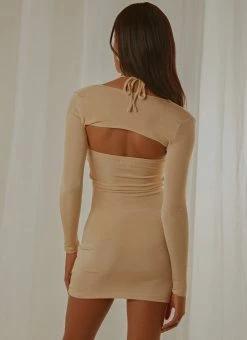 Peppermayo Melrose Darling Mini Dress - Beige -Peppermayo Shop f5cfd026793249bdae24fd412240e074
