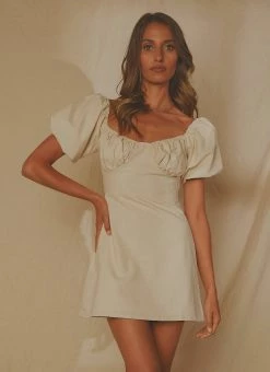 Peppermayo Exclusive San Sebastian Linen Mini Dress - Oatmeal -Peppermayo Shop f61d363fdeb84b479091d1c16dde7dd2