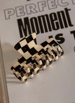 Peppermayo Banks Hair Clip - Black Check