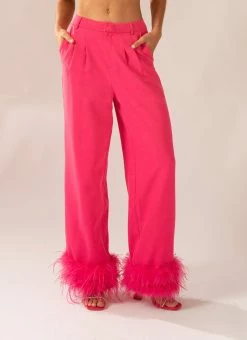 Peppermayo Exclusive Shake It Off Feather Pants - Magenta -Peppermayo Shop f80d65e6be0248c0aa0934ec76a7649f