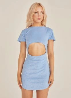 Riley Hubatka X Peppermayo Mimosa Terry Mini Dress - Azure -Peppermayo Shop f9f60925c6b64a6494ed2164ae1a551d