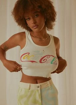 Rolla's Coke Unity Crop Tank - Vintage White