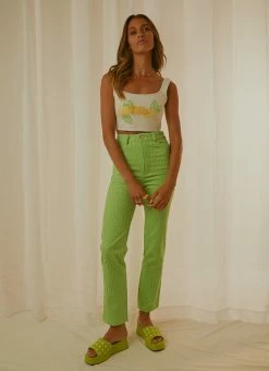 Peppermayo Exclusive Electric Avenue Pants - Lime Wave -Peppermayo Shop fc9e2558562a49ac91681a12bebab9e7