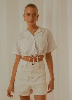 Cools Club Safari Tie Top - Pink Checker -Peppermayo Shop fd10ba33316a4acc8b5ac709844206e7