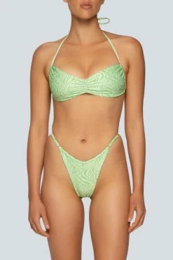 LaHana Swim Paten Bottom - Green Zebra -Peppermayo Shop lahana paten green zebra front