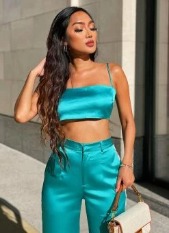 Riley Hubatka X Peppermayo Dolce Crop - Turquoise