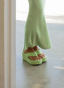 Riley Hubatka X Peppermayo Castaway Platform Thong - Avocado