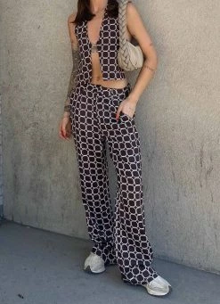 Riley Hubatka X Peppermayo Romeo Pants - Chocolate Geo